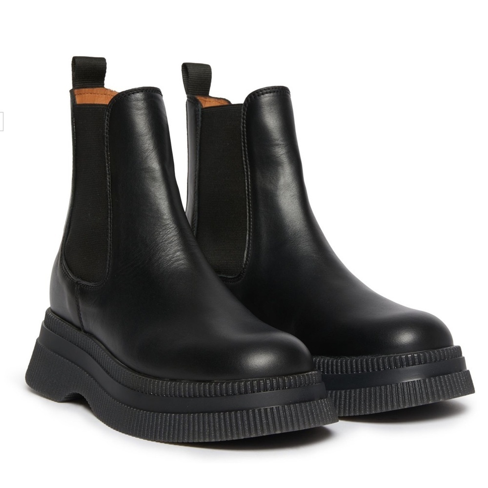 Ganni
Women's Black Creeper Chelsea Boot in Sz 38